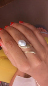 "Life"- Oval Pearl Ring.