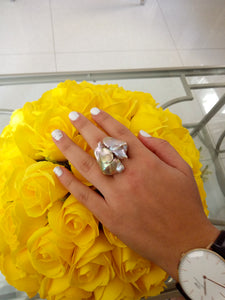 "Duet"- Baroque Keshi Pearl Oversize Ring.