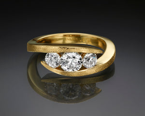 "Liliane"- Three Stone Engagement Ring.
