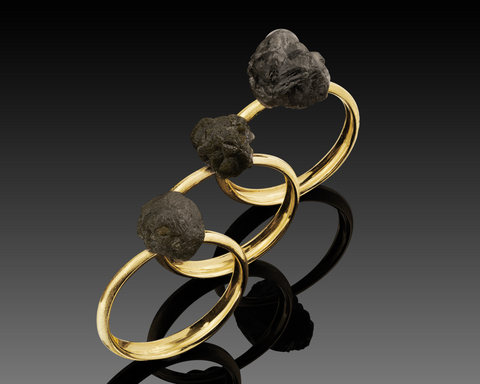 Comet - Grey Rough Diamond Gold Ring