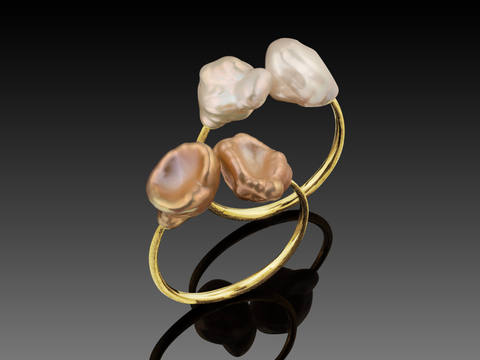 Backbone- Keshi Pearls Ring