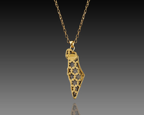 Gold Israel Sapphire Necklace