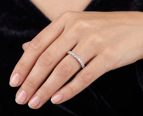Half-Pave Diamond Wedding Band