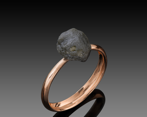 Comet - Grey Rough Diamond Gold Ring