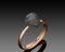 Comet - Grey Rough Diamond Gold Ring