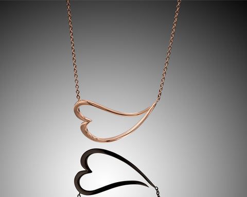 Devotion Necklace – 18K Yellow Gold Open Heart Pendant