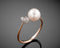 Eclipse - Raw Diamond & Pearl Ring