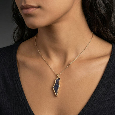 Gold Israel Sapphire Necklace