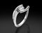 Suspended Light Ring – 18K White Gold & Diamond