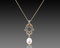 Celestial Hamsa - Gold  Pearl Pendant