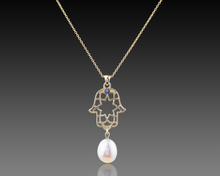 Load image into Gallery viewer, &quot;Celestial Hamsa&quot; - Gold Pendant