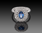 Vered  - Sapphire & Diamonds Halo Ring