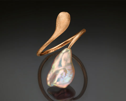 Balanced Baroque Pearl Ring
