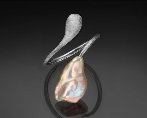 Balanced Baroque Pearl Ring