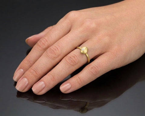 Small Cleaner Wrasse ring worn on the hand