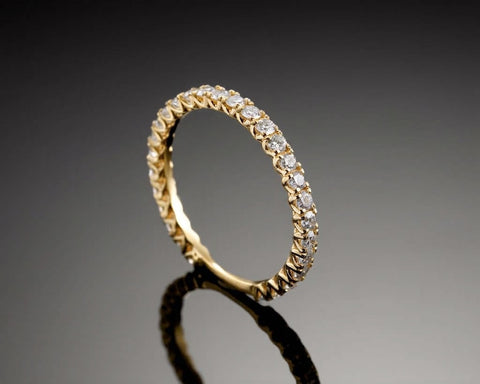 Ella diamond eternity band in yellow gold