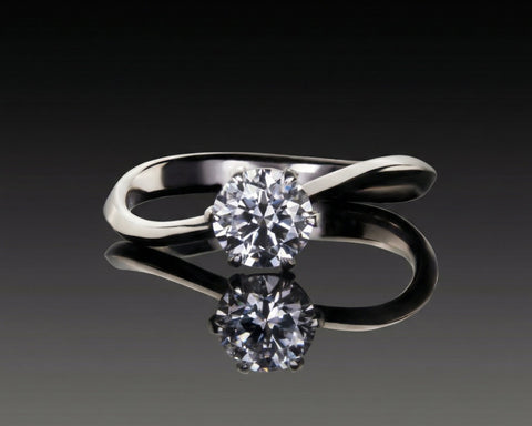 Ethereal Twist Ring – 18K White Gold & 1.00 ct Diamond