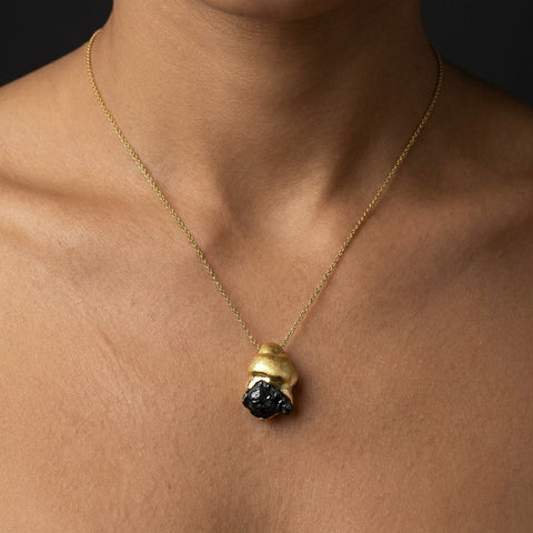 N-Gravity - Gold Nugget Raw Diamond Pendant