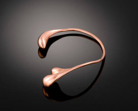 Gold plated Desert Dew ear cuff seen from a second angle