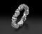 Harmonia – 18K White Gold Baguette & Round Diamond Ring