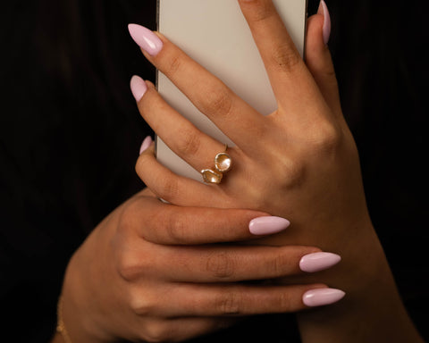 Open Heart Keshi Pearl Ring