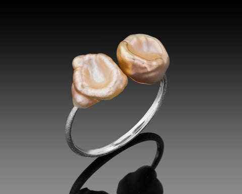 Open Heart Keshi Pearl Ring