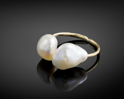 Open Heart Keshi Pearl Ring