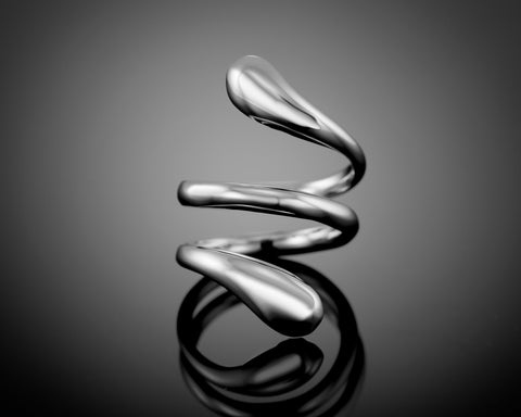 Spiral open ring in plain sterling silver