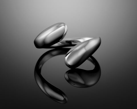 Viper open twist ring in plain sterling silver