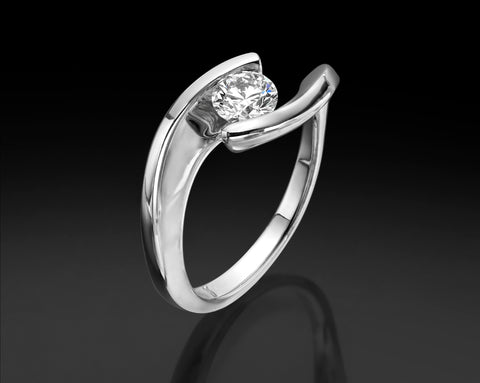 Side profile of the Suspended Light ring showing the curve of the band