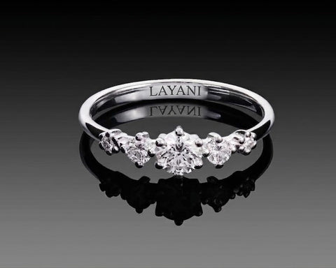 Tavor five-stone diamond ring worn on the hand
