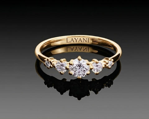 Tavor five-stone diamond ring in yellow gold