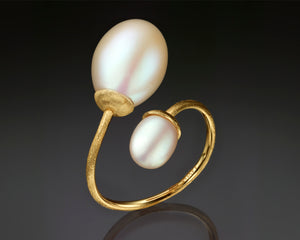 "Toi et Moi"- Dual Pearl Open Ring.