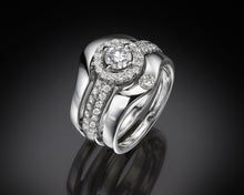 Load image into Gallery viewer, &quot;Eimy&quot;- French-Set Halo Solitaire Diamond Band.