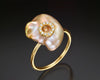 Nikea - Keshi Baroque Pearl & Diamonds Ring