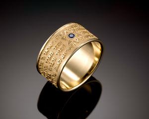 Memory ring, 18k gold Shema Yisrael ring by Layani Jewelry
