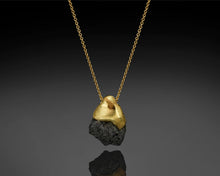 Load image into Gallery viewer, &quot;N-Gravity&quot;- Gold Nugget Raw Diamond Pendant.