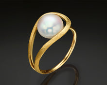 Load image into Gallery viewer, &quot;B-Sol&quot;- Floating Pearl &amp; Diamonds Ring.