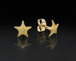 "Sea Star"- Gold Studs Earrings.