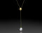 Green Flame - Yellow gold lariat pendant set with Tourmaline