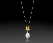 Load image into Gallery viewer, &quot;White Star&quot;- Gold Starfish Pendant.