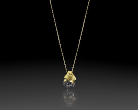 N-Gravity - Gold Nugget Raw Diamond Pendant