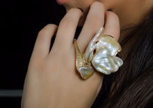 Load image into Gallery viewer, &quot;Butterfly&quot;- Pearls &amp; Diamond Ring.