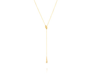 "Flame-back"- Gold Nuggets Lariat Pendant.