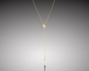 "Flame-back"- Gold Nuggets Lariat Pendant.