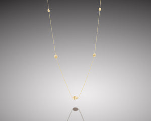 "Anemone"- Gold Nuggets Long-Necklace.