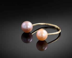"Moons of Saturn"- Open Pearls Ring.