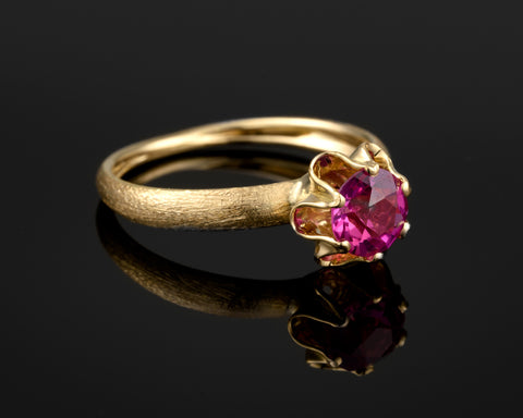Lital ruby solitaire ring with a 0.50 carat natural ruby in 18K yellow gold