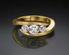 Golden Gaze Three-Stone Ring