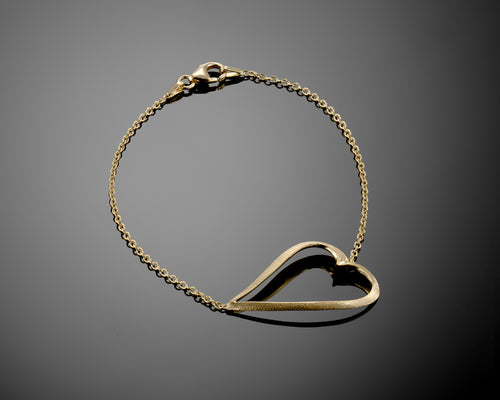 OM MANTRA-18k Yellow Gold ,heart shaped ,soft Bracelet , gift for her, Soft bracelet,For Her, Everyday bracelet, gift for her, For Woman